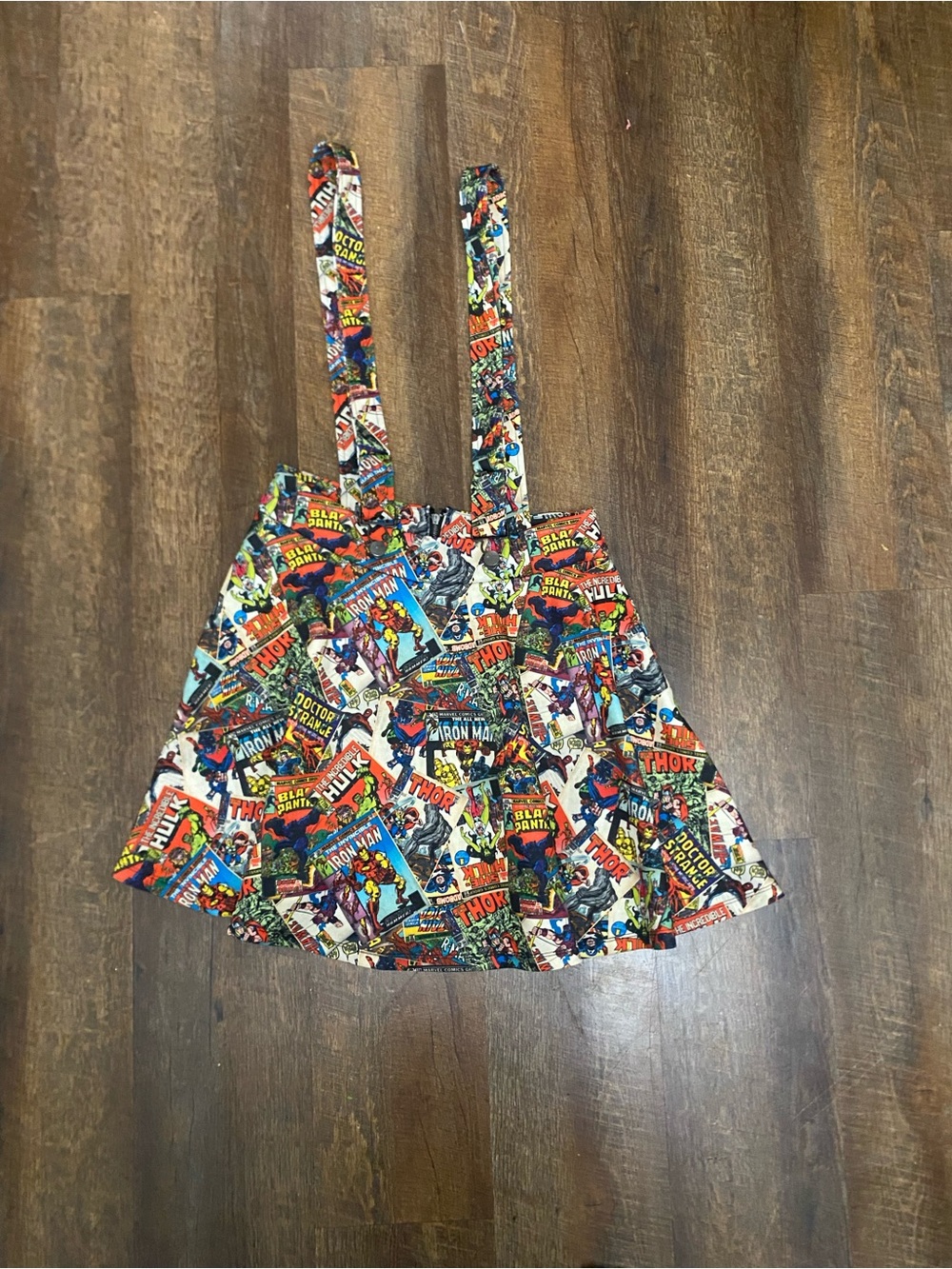 Marvel Multicolor Comic Print Suspenders, Adjustable, Size M